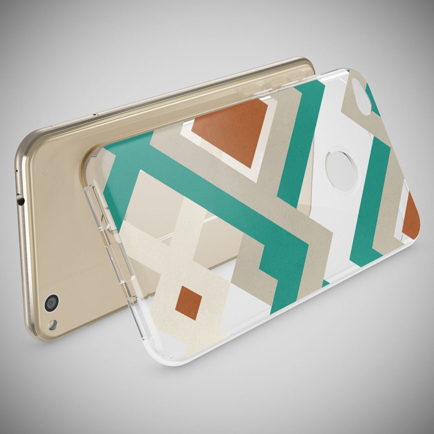 NALIA Huawei P8 Lite Hülle Slim Silikon Motiv Kristall - Dünn Durchsichtig Passgenau