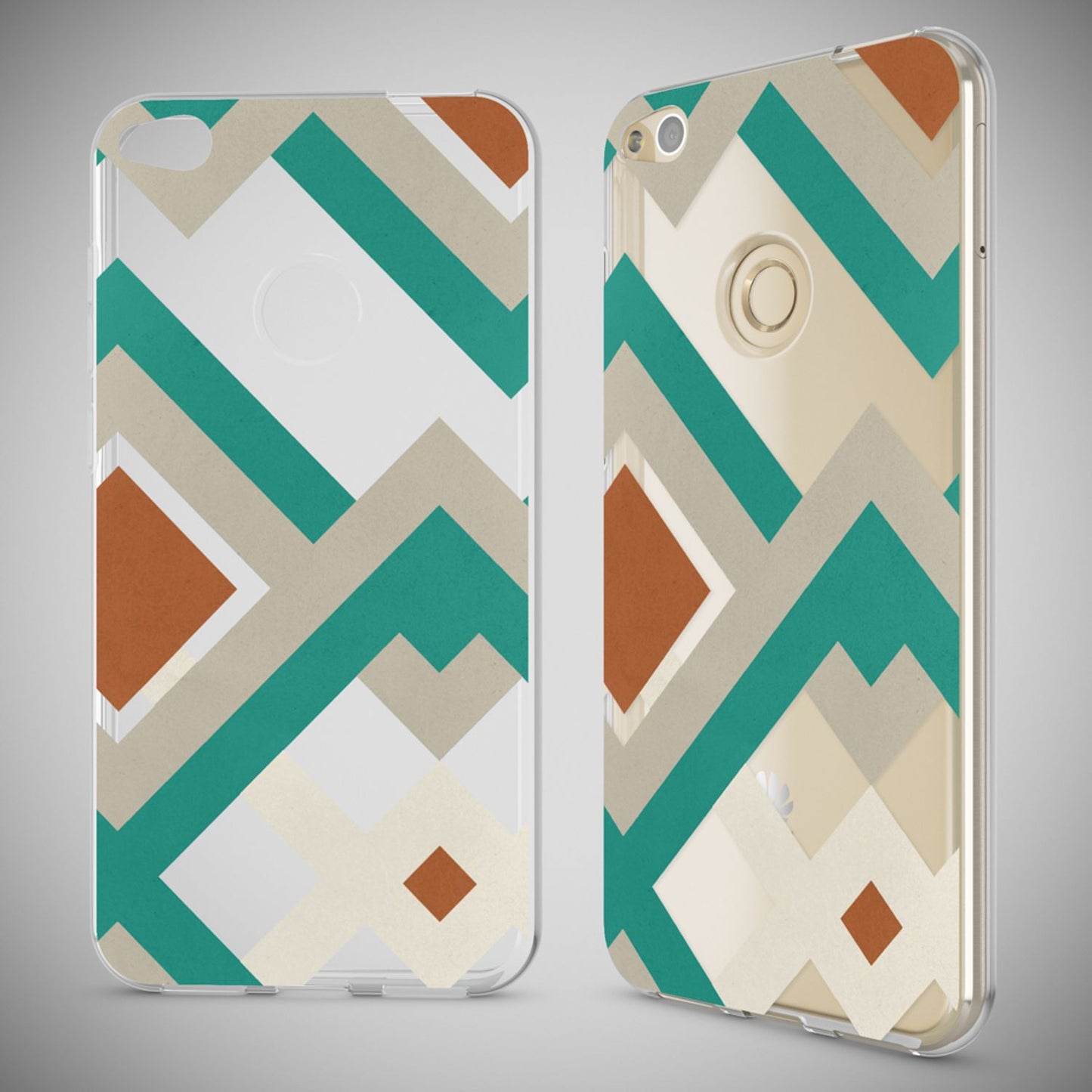 NALIA Huawei P8 Lite Hülle Slim Silikon Motiv Kristall - Dünn Durchsichtig Passgenau