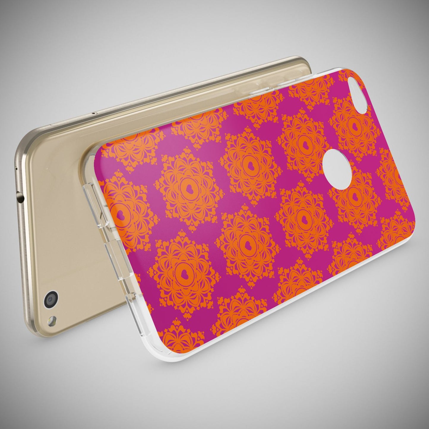 NALIA Huawei P8 Lite Hülle Slim Silikon Motiv Kristall - Dünn Durchsichtig Passgenau