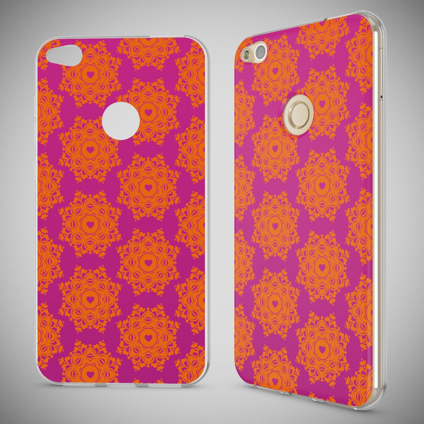 NALIA Huawei P8 Lite Hülle Slim Silikon Motiv Kristall - Dünn Durchsichtig Passgenau