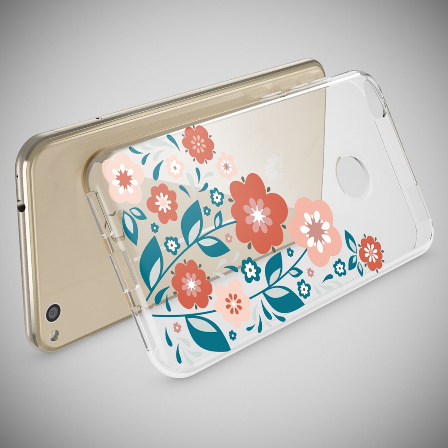 NALIA Huawei P8 Lite Hülle Slim Silikon Motiv Kristall - Dünn Durchsichtig Passgenau