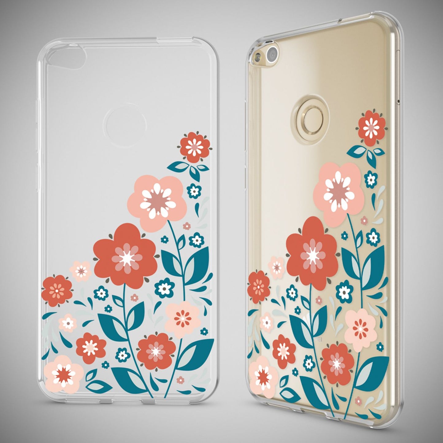 NALIA Huawei P8 Lite Hülle Slim Silikon Motiv Kristall - Dünn Durchsichtig Passgenau