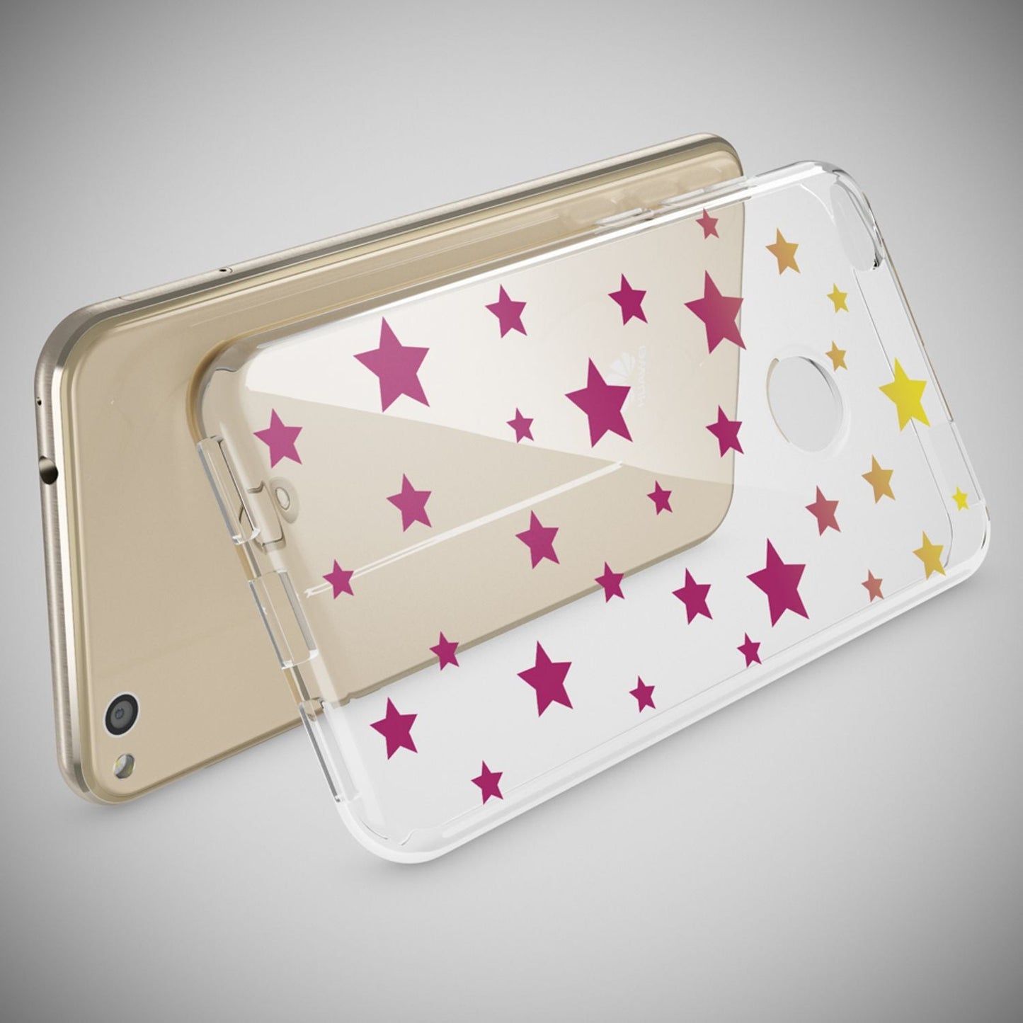 NALIA Huawei P8 Lite Hülle Slim Silikon Motiv Kristall - Dünn Durchsichtig Passgenau