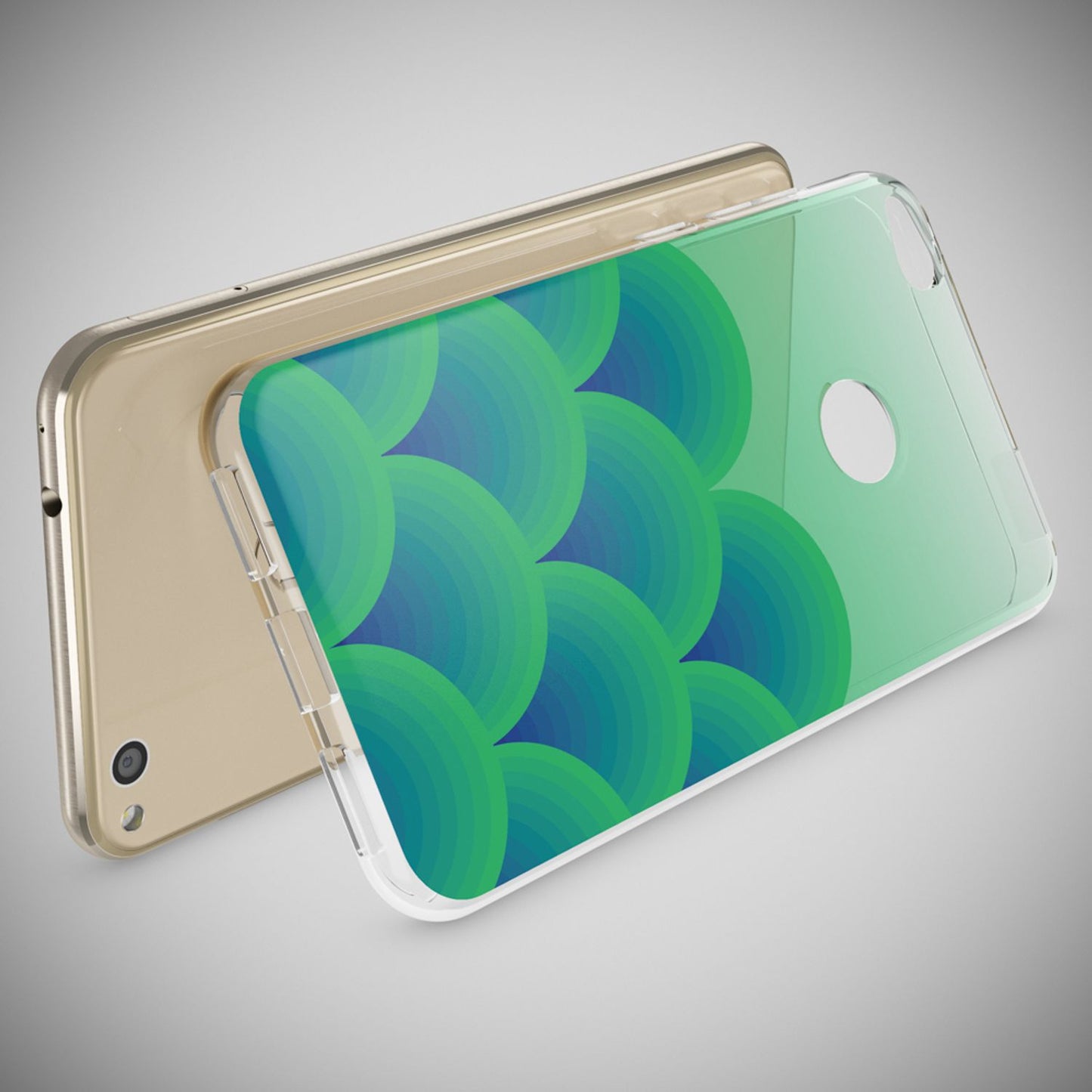 NALIA Huawei P8 Lite Hülle Slim Silikon Motiv Kristall - Dünn Durchsichtig Passgenau