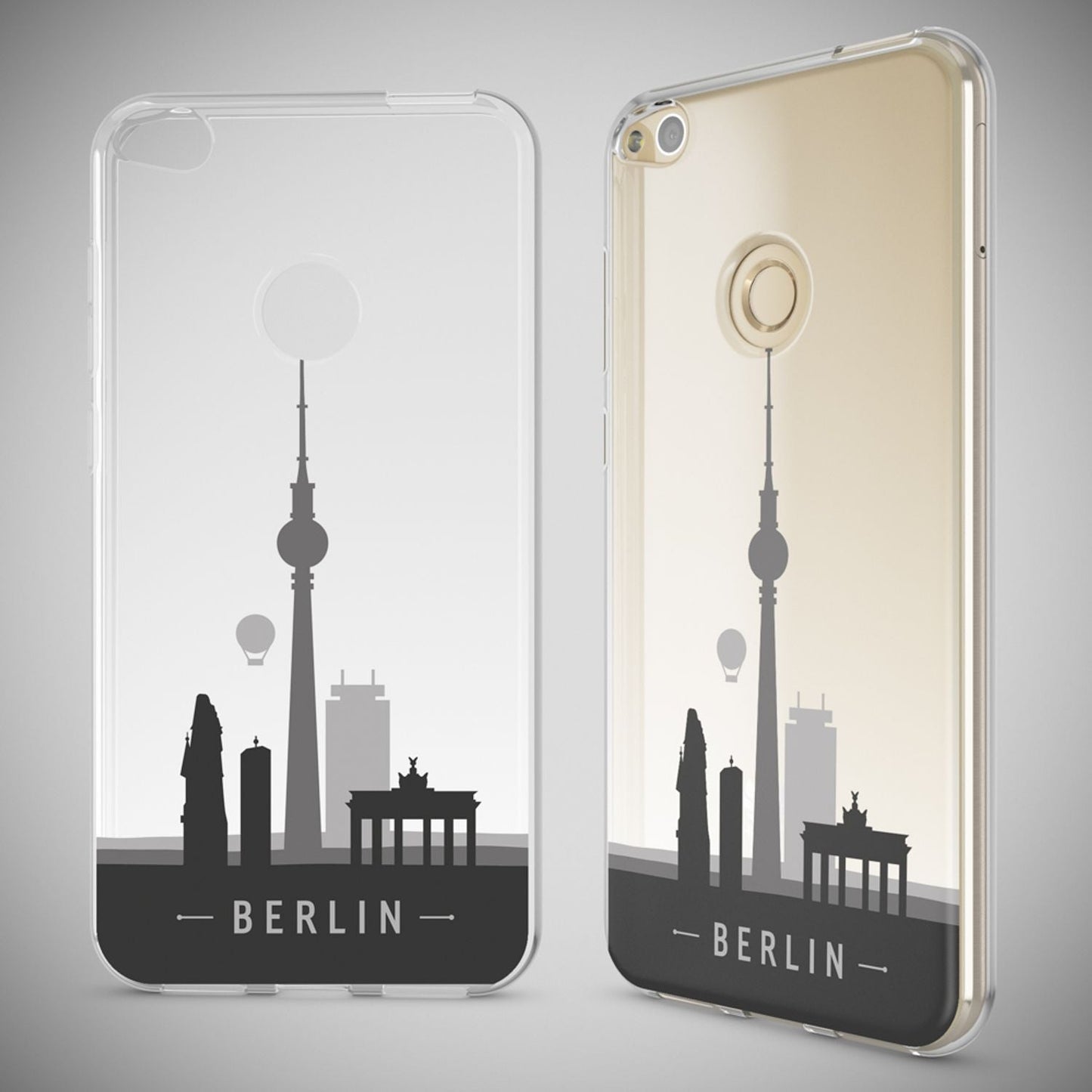 NALIA Huawei P8 Lite Hülle Slim Silikon Motiv Kristall - Dünn Durchsichtig Passgenau