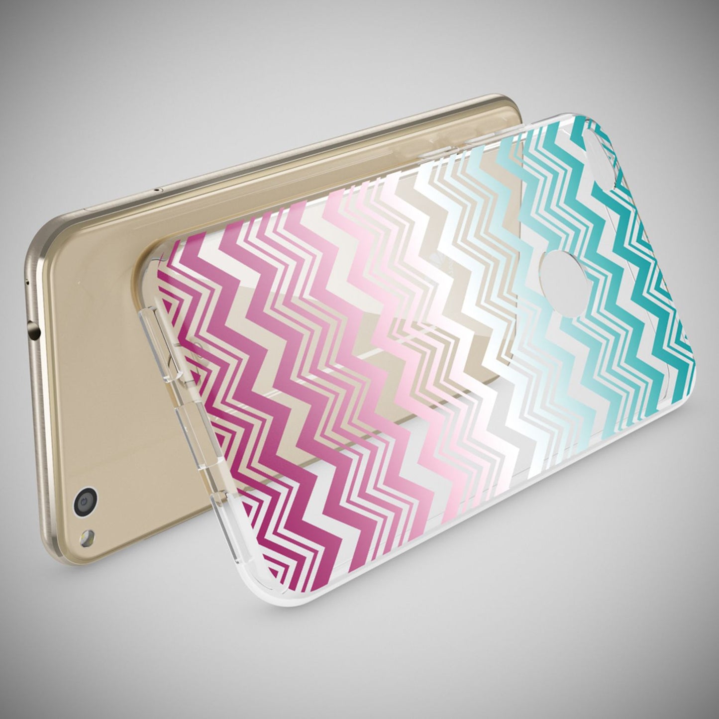 NALIA Huawei P8 Lite Hülle Slim Silikon Motiv Kristall - Dünn Durchsichtig Passgenau