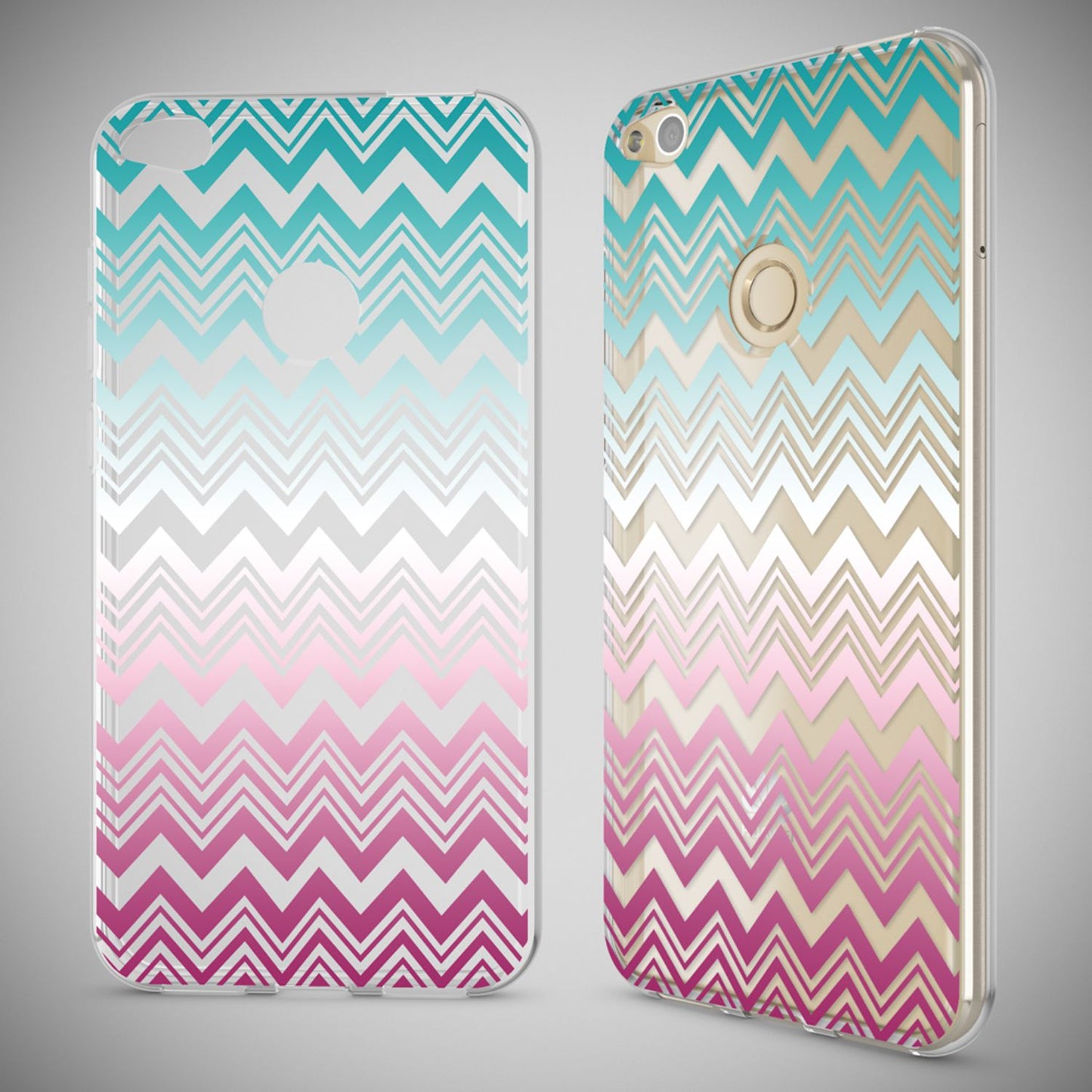 NALIA Huawei P8 Lite Hülle Slim Silikon Motiv Kristall - Dünn Durchsichtig Passgenau