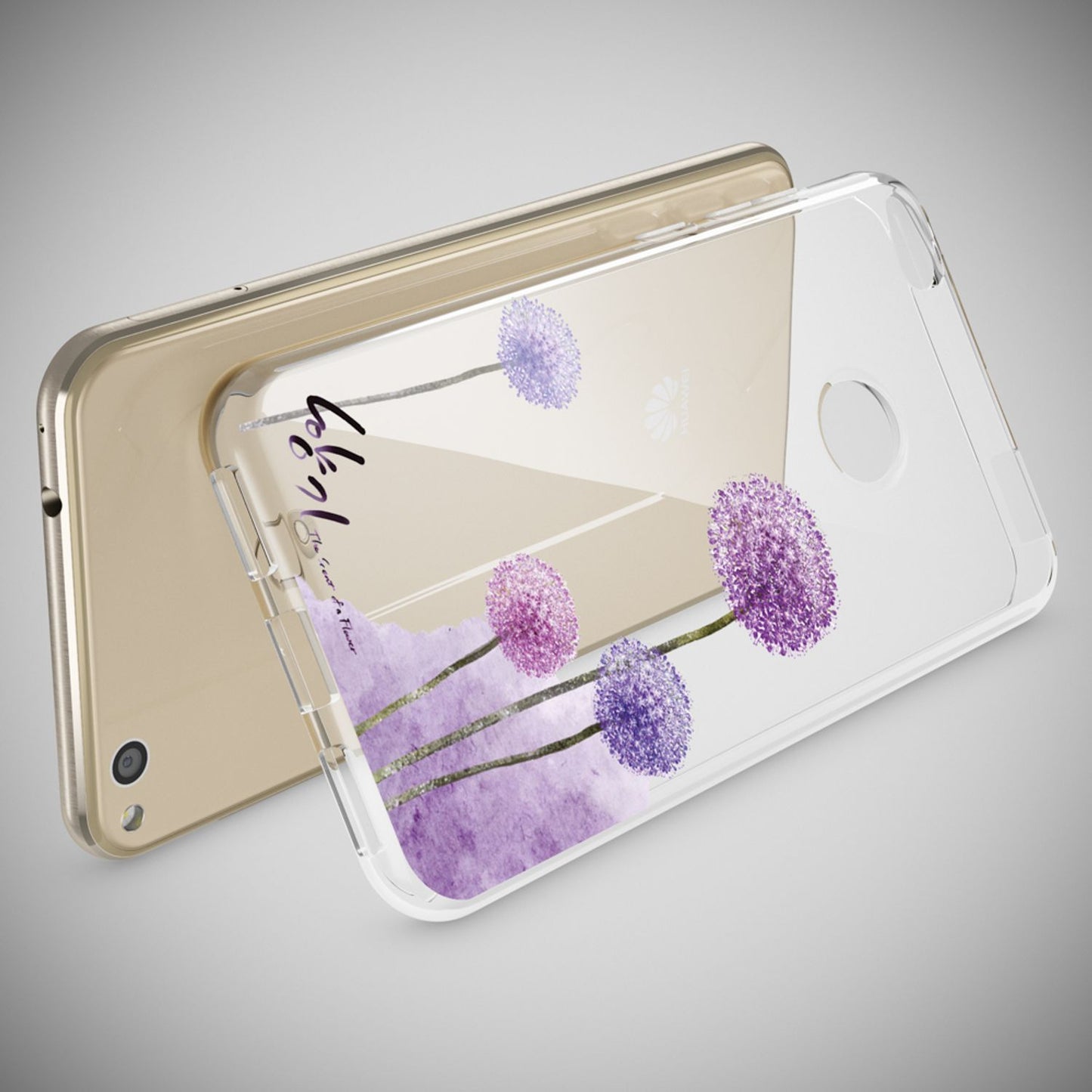 NALIA Huawei P8 Lite Hülle Slim Silikon Motiv Kristall - Dünn Durchsichtig Passgenau