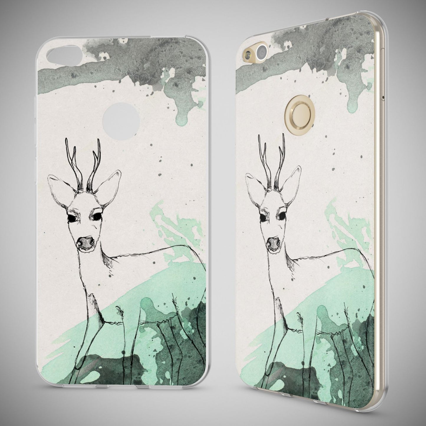 NALIA Huawei P8 Lite Hülle Slim Silikon Motiv Kristall - Dünn Durchsichtig Passgenau