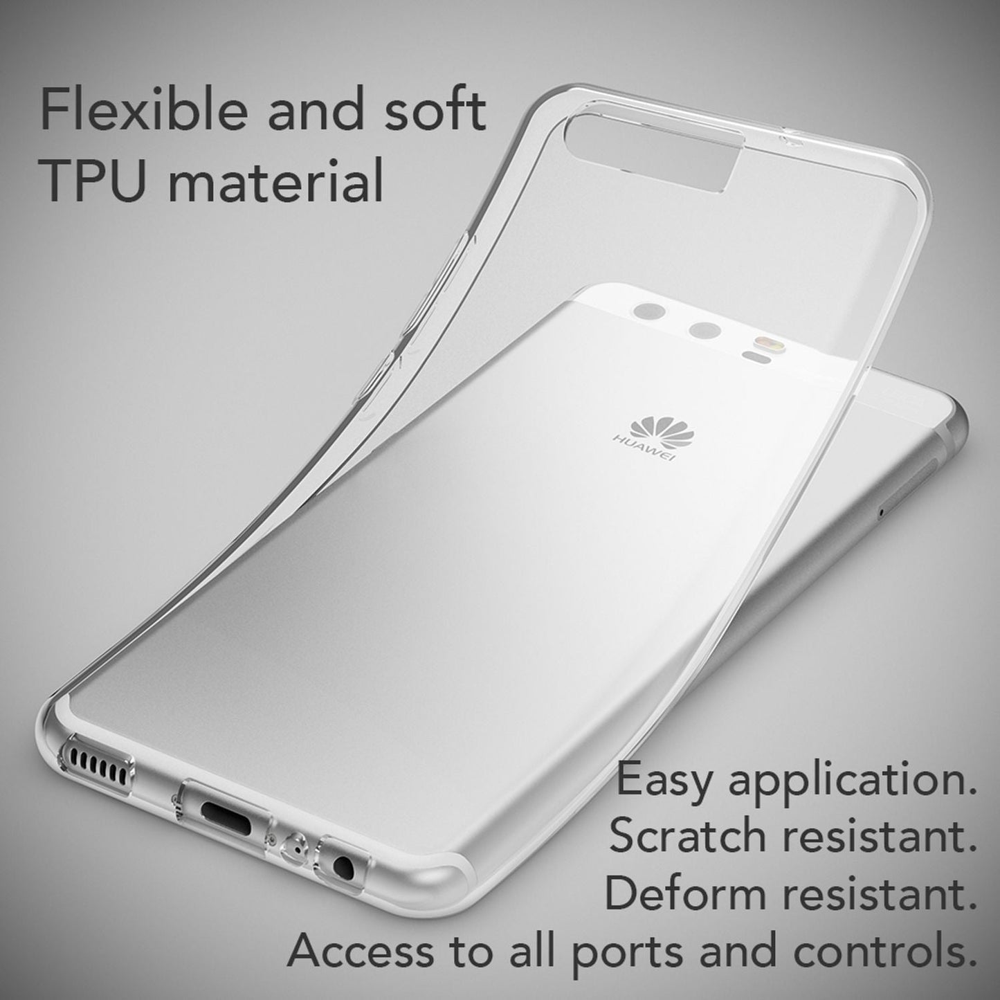 NALIA Huawei P10 Hülle AirFlex - Transparente Klarheit Dicke 0,3 mm Passform Huawei P10 Stoßfest