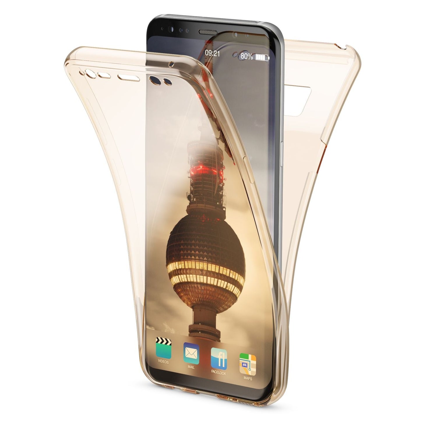 NALIA 360 Grad Hülle - Rundumschutz Für Galaxy S8 Dünn Transparent Silikon Case