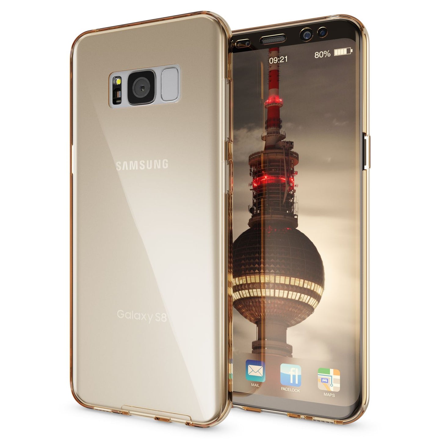 NALIA 360 Grad Hülle - Rundumschutz Für Galaxy S8 Dünn Transparent Silikon Case