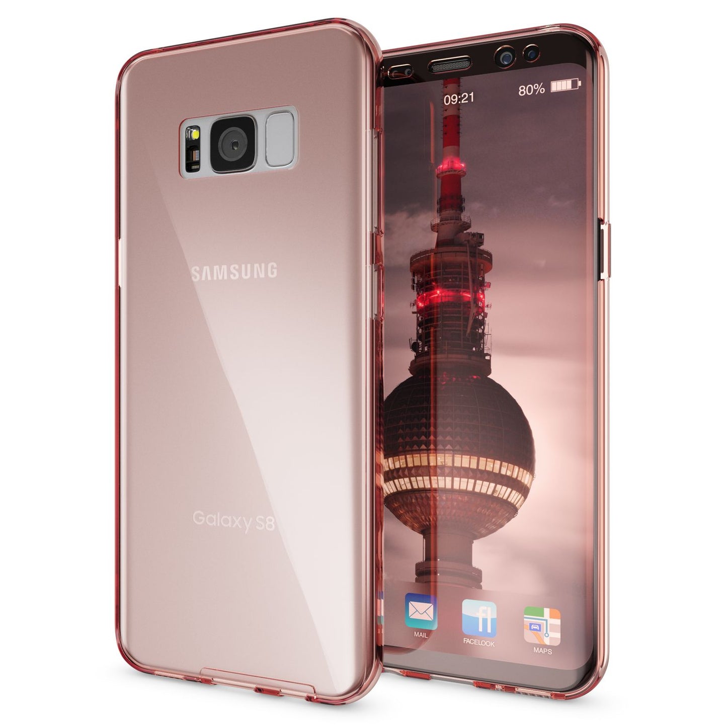 NALIA 360 Grad Hülle - Rundumschutz Für Galaxy S8 Dünn Transparent Silikon Case
