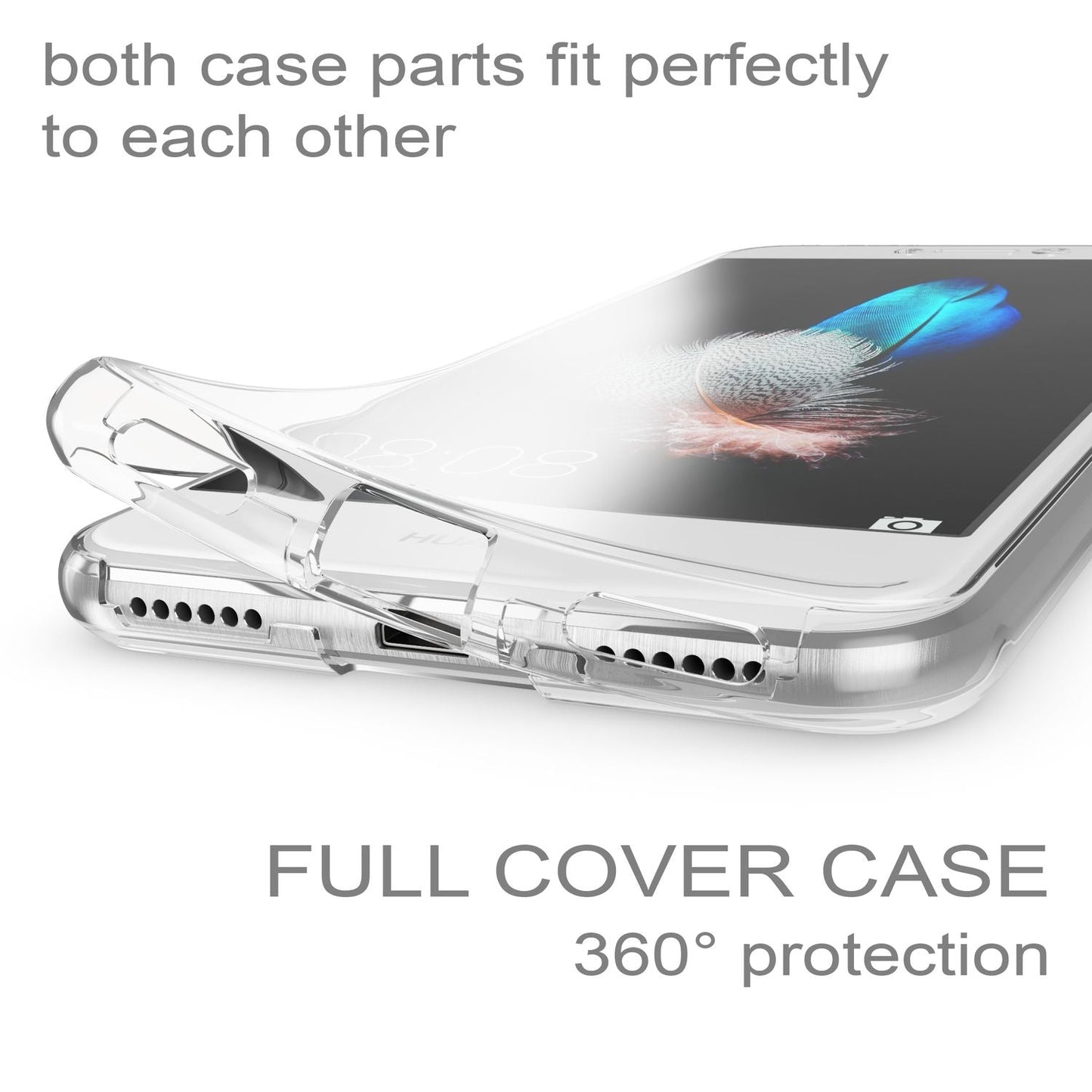 Husa Huawei P8 Lite cu protecție completă la 360 de grade - Compatibilă cu P8 Lite, Grosime 0,8 mm, Material: Silicon