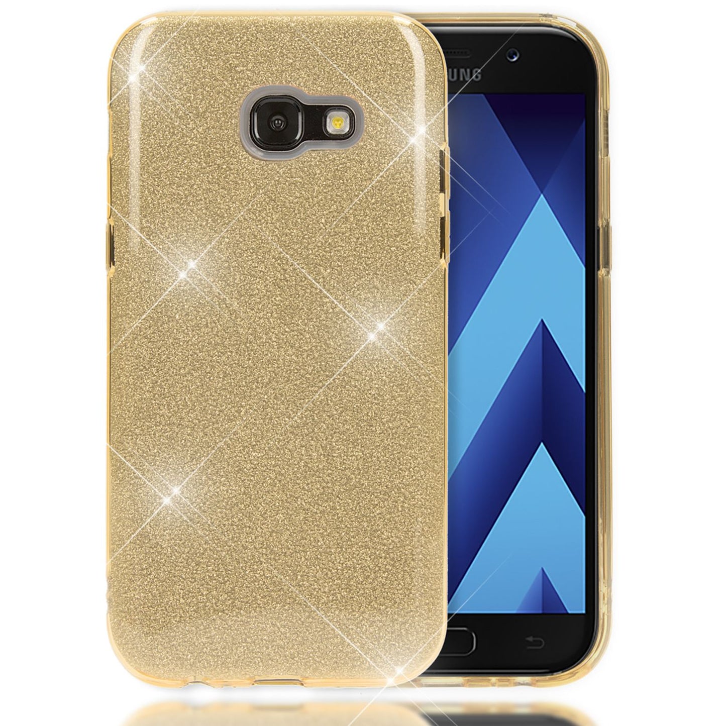 Samsung Galaxy A5 2017 Handy Hülle von NALIA, Glitzer Silikon Cover Case Schutz