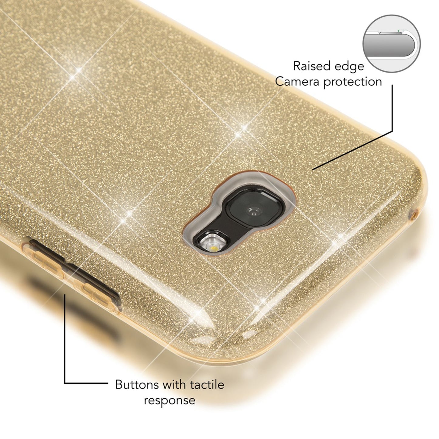 Samsung Galaxy A5 2017 Handy Hülle von NALIA, Glitzer Silikon Cover Case Schutz