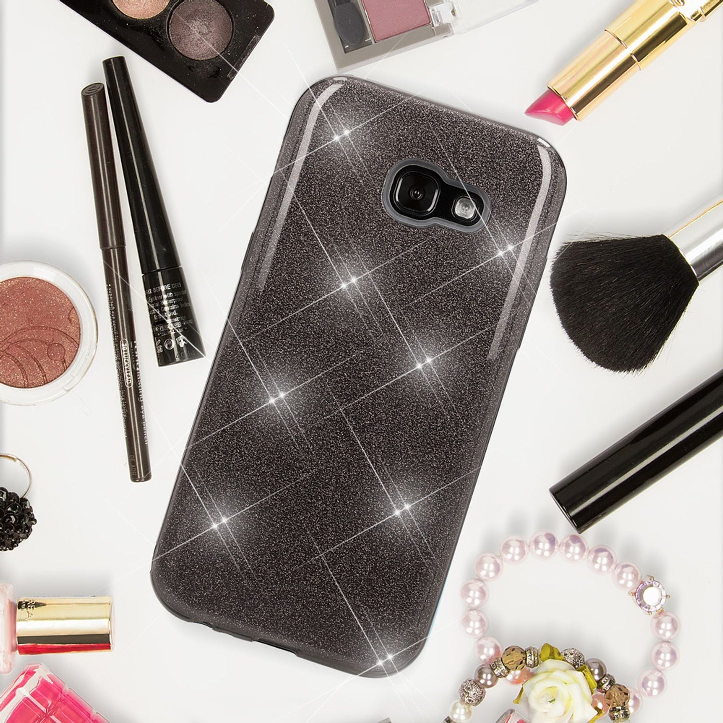 Samsung Galaxy A5 2017 Handy Hülle von NALIA, Glitzer Silikon Cover Case Schutz