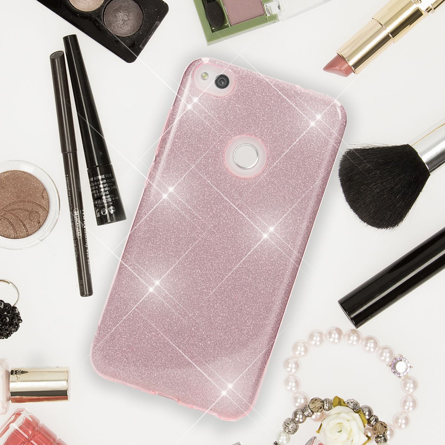 Husa de telefon cu sclipici pentru Huawei P8 Lite (2017) de la NALIA, silicon protector