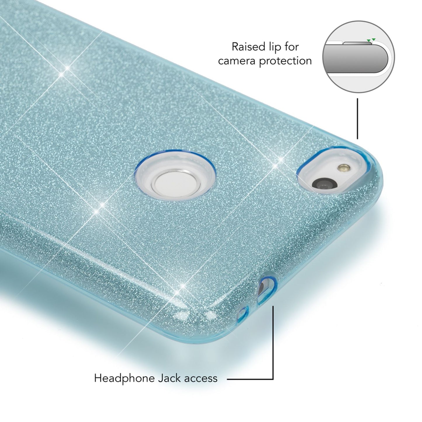 Husa de telefon cu sclipici pentru Huawei P8 Lite (2017) de la NALIA, silicon protector