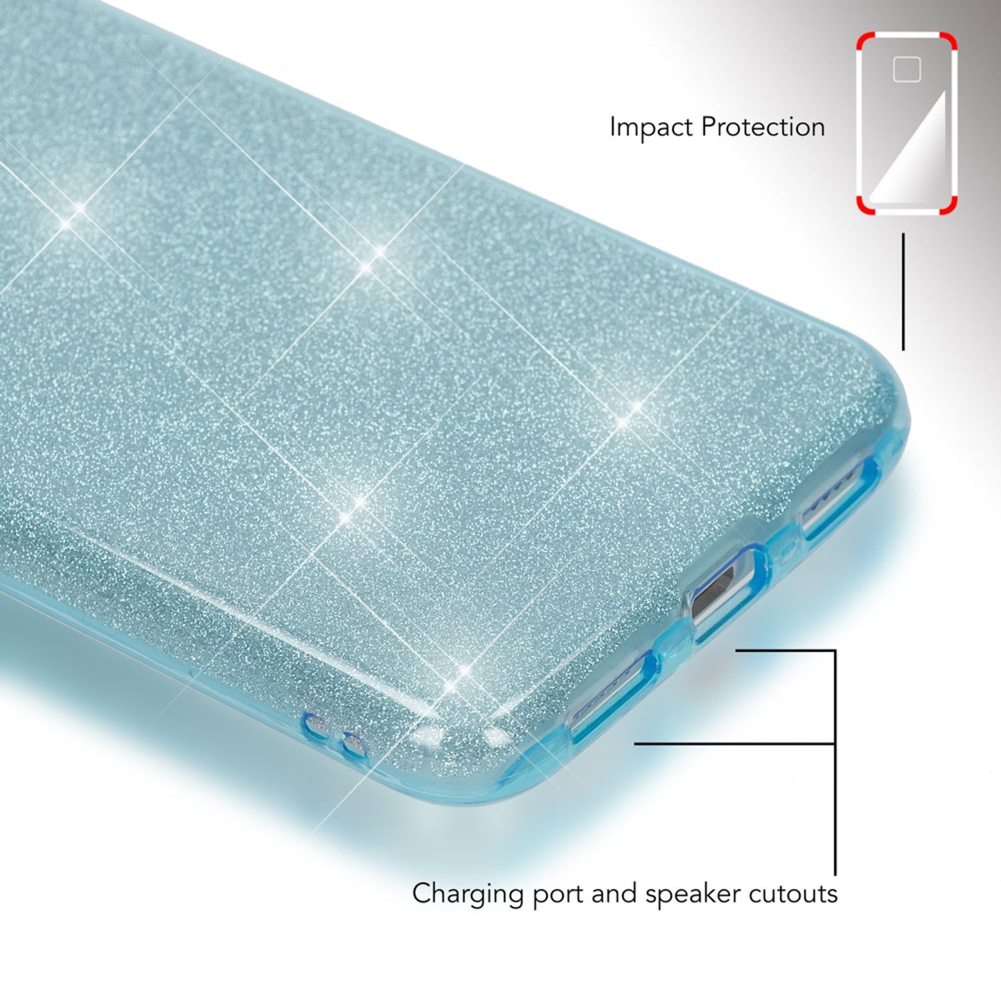 Husa de telefon cu sclipici pentru Huawei P8 Lite (2017) de la NALIA, silicon protector