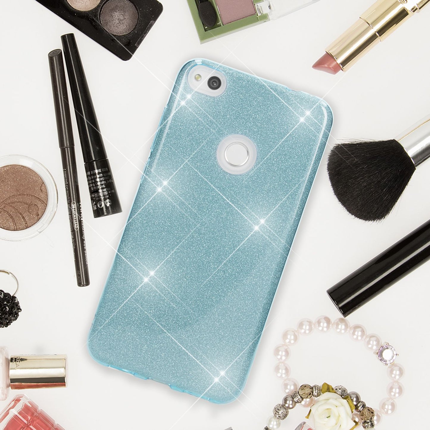 Husa de telefon cu sclipici pentru Huawei P8 Lite (2017) de la NALIA, silicon protector