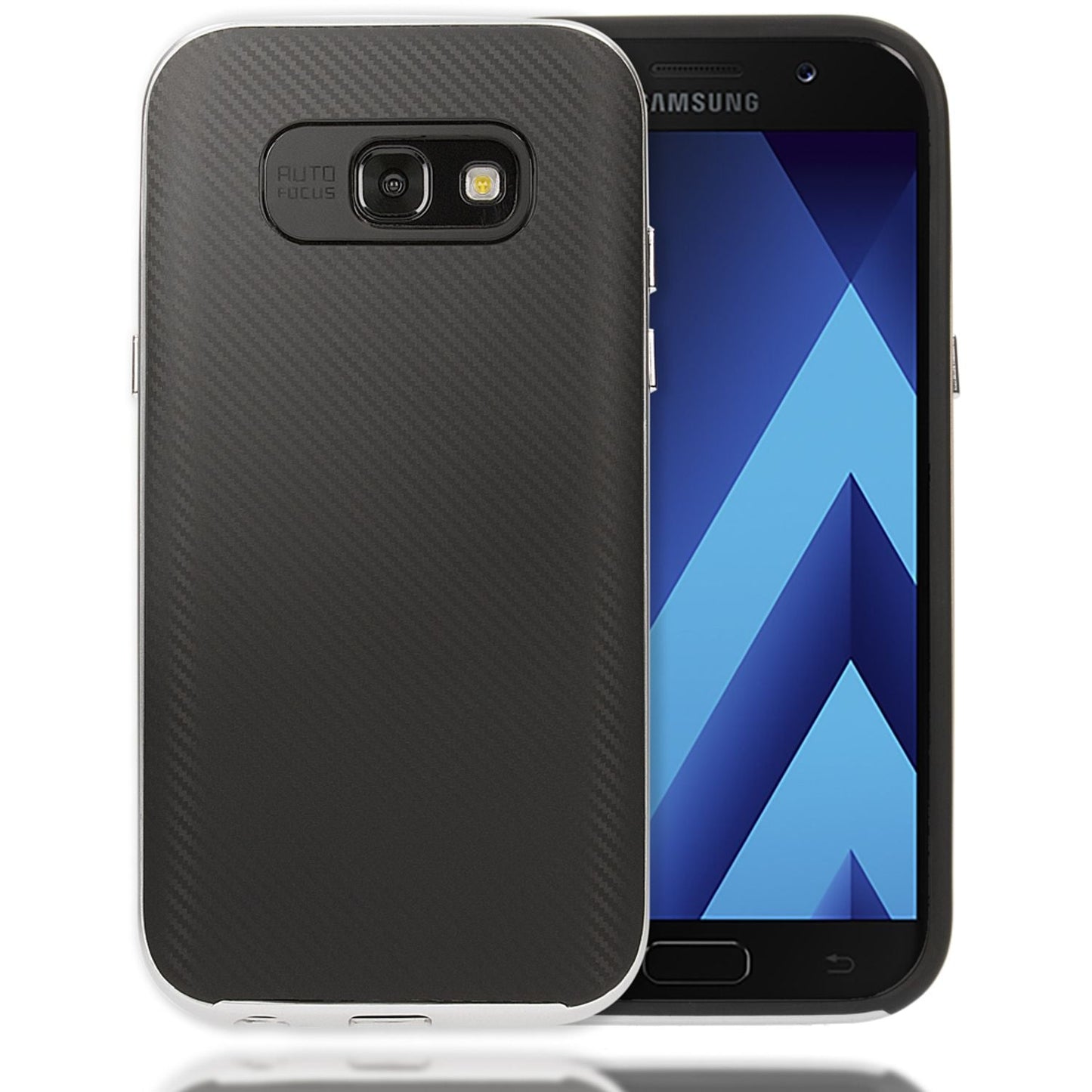 Samsung Galaxy A5 17 Handy Hülle Carbon Case von NALIA, Silikon Cover mit Bumper
