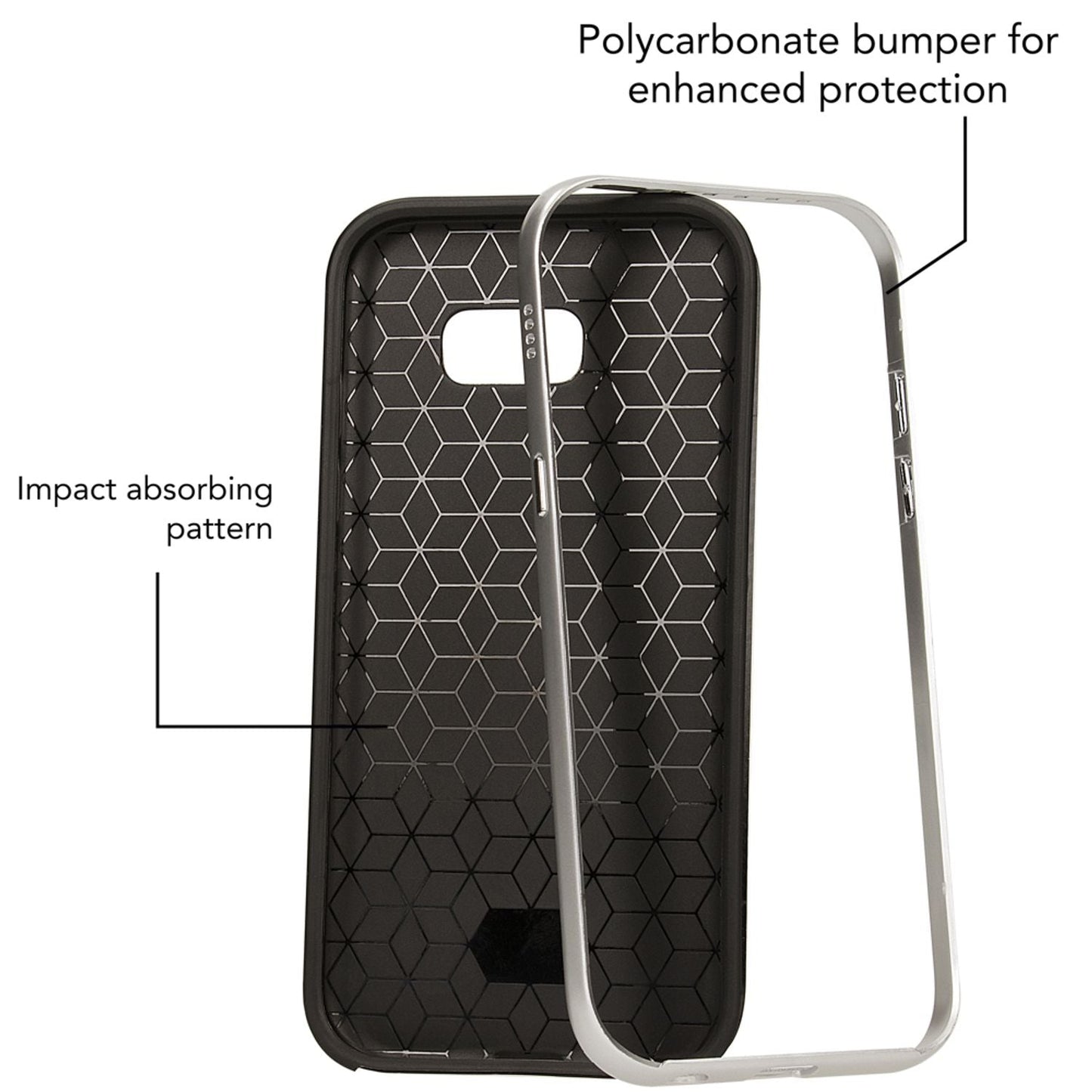 Samsung Galaxy A5 17 Handy Hülle Carbon Case von NALIA, Silikon Cover mit Bumper