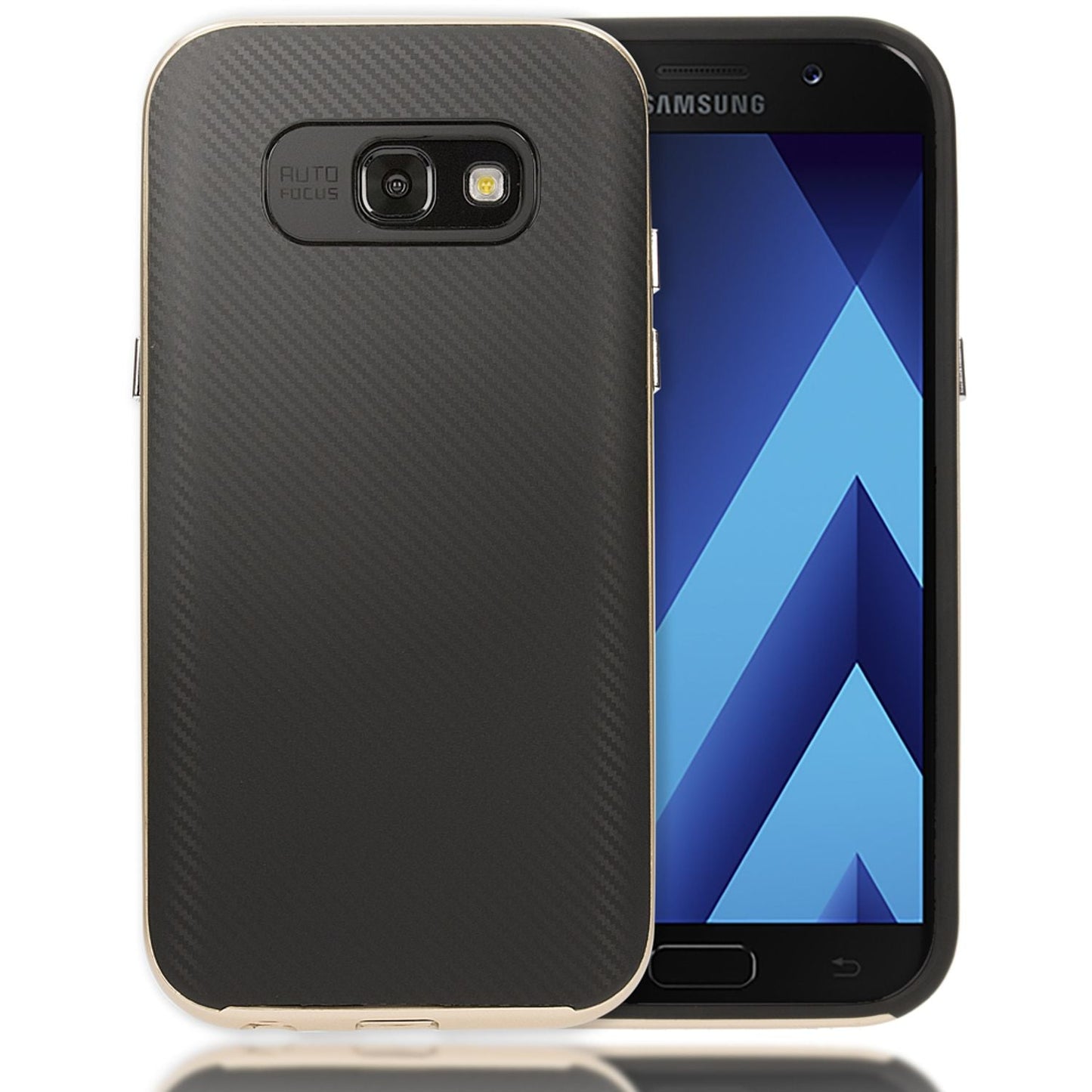 Samsung Galaxy A5 17 Handy Hülle Carbon Case von NALIA, Silikon Cover mit Bumper