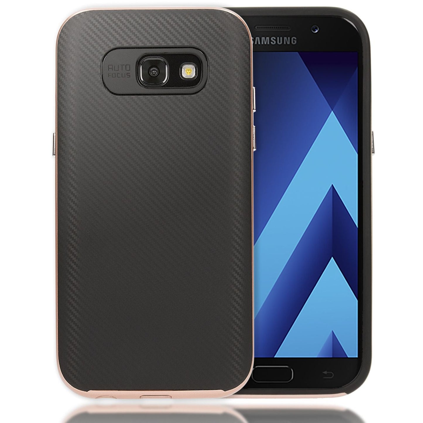 Samsung Galaxy A5 17 Handy Hülle Carbon Case von NALIA, Silikon Cover mit Bumper