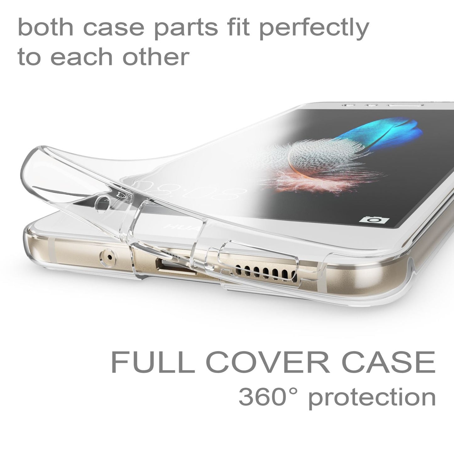 Carcasă Huawei P10 Lite, extra subțire, transparentă, cu protecție la 360 de grade - silicon de înaltă calitate, potrivită perfect