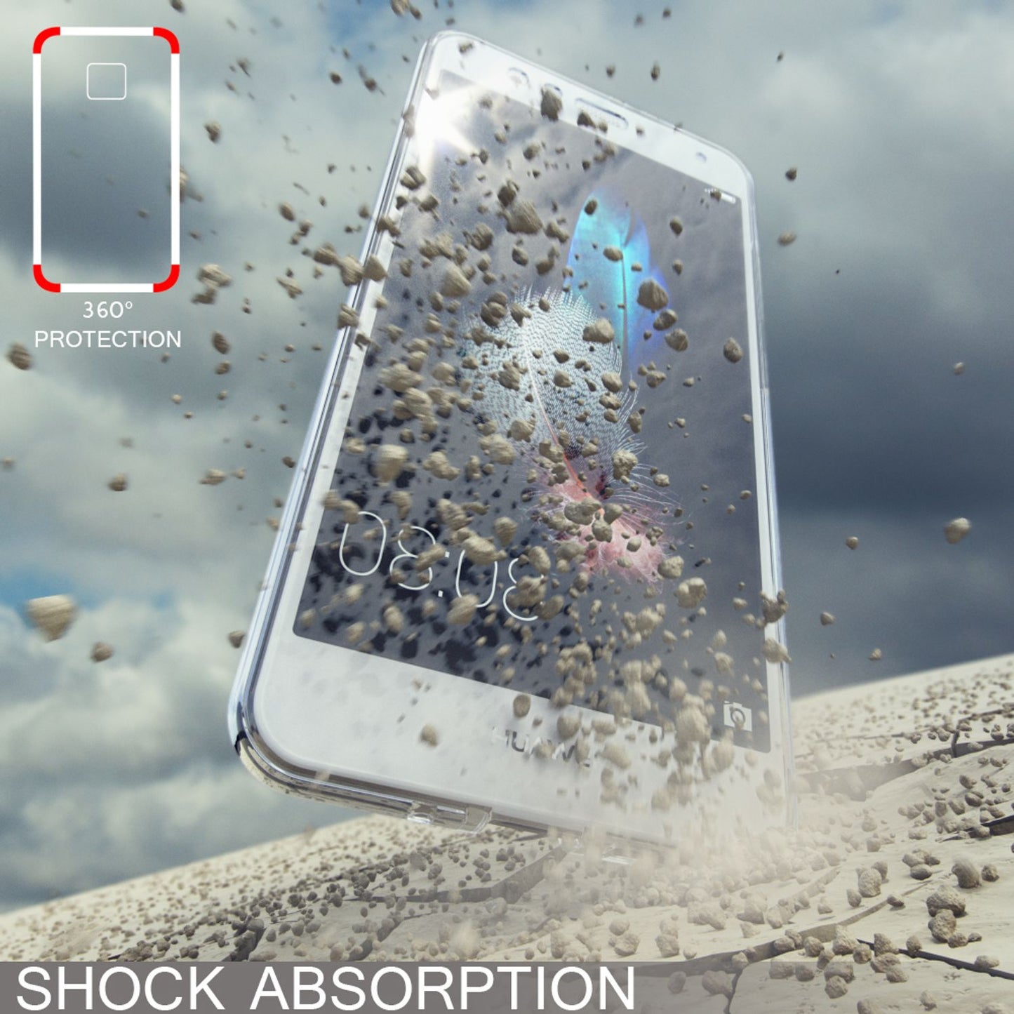 Carcasă Huawei P10 Lite, extra subțire, transparentă, cu protecție la 360 de grade - silicon de înaltă calitate, potrivită perfect