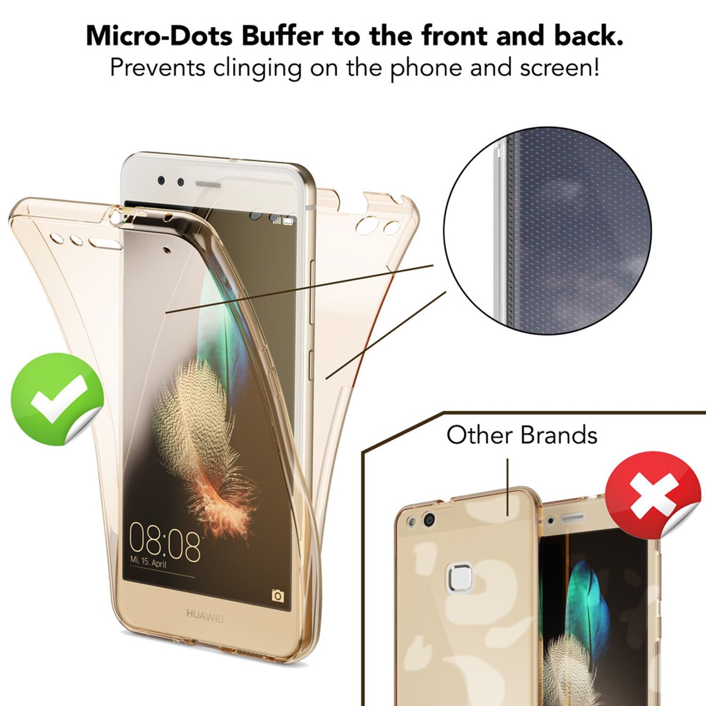 Carcasă Huawei P10 Lite, extra subțire, transparentă, cu protecție la 360 de grade - silicon de înaltă calitate, potrivită perfect