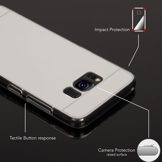 Samsung Galaxy S8 Spiegel Hülle von NALIA, Mirror Case Dünne Silikon Handyhülle