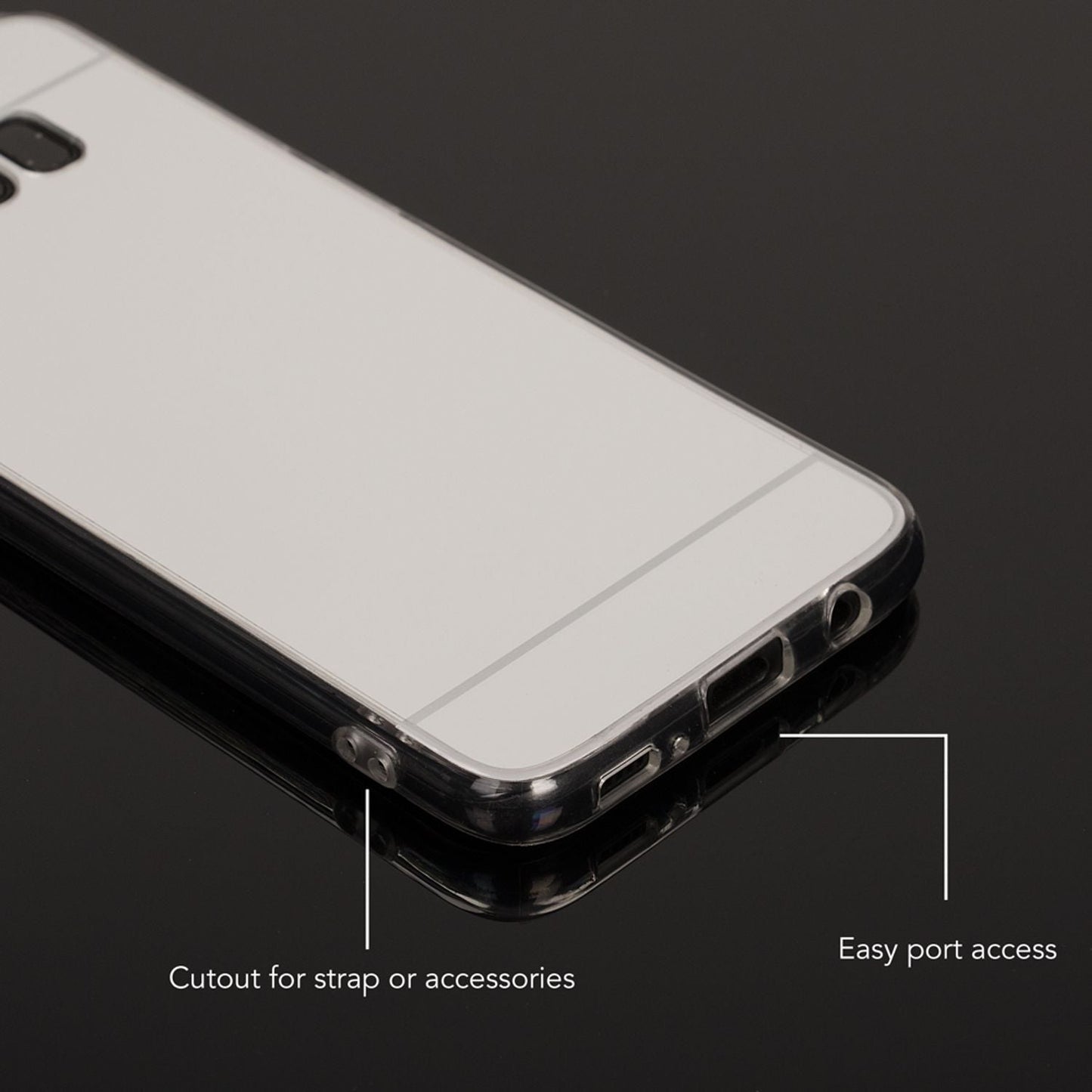 Samsung Galaxy S8 Spiegel Hülle von NALIA, Mirror Case Dünne Silikon Handyhülle