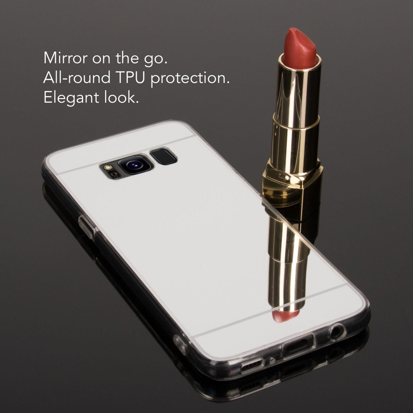 Samsung Galaxy S8 Spiegel Hülle von NALIA, Mirror Case Dünne Silikon Handyhülle