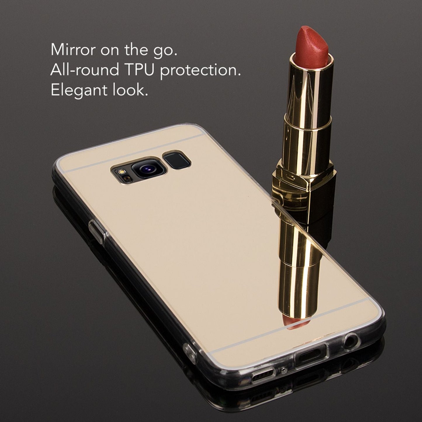 Samsung Galaxy S8 Spiegel Hülle von NALIA, Mirror Case Dünne Silikon Handyhülle