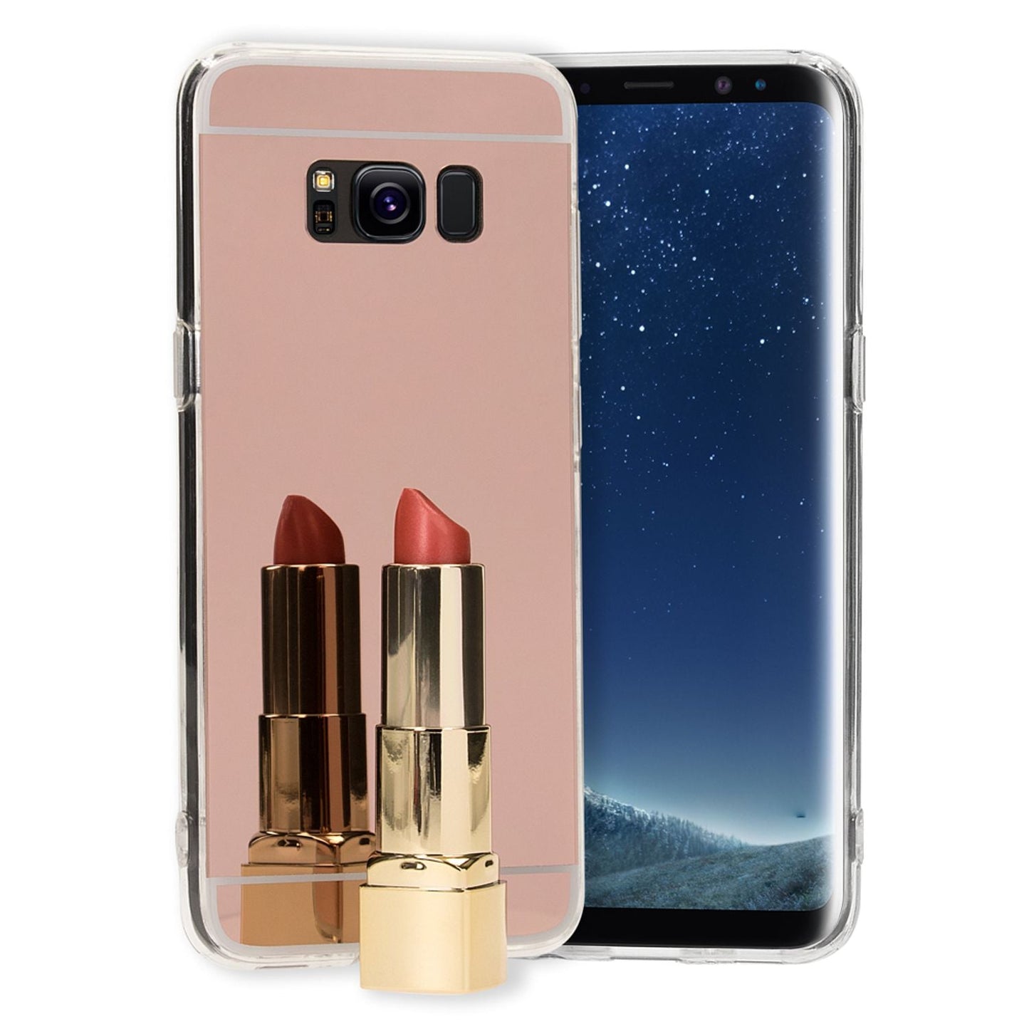 Samsung Galaxy S8 Spiegel Hülle von NALIA, Mirror Case Dünne Silikon Handyhülle