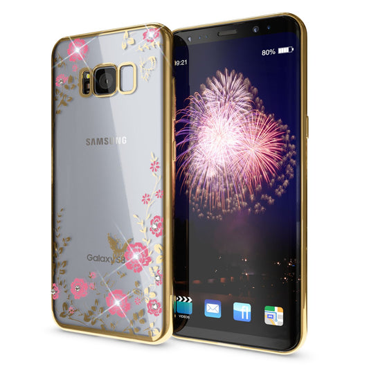 Galaxy S8 Plus Handy Hülle von NALIA, Durchsichtiges Silikon Case Blumen Cover