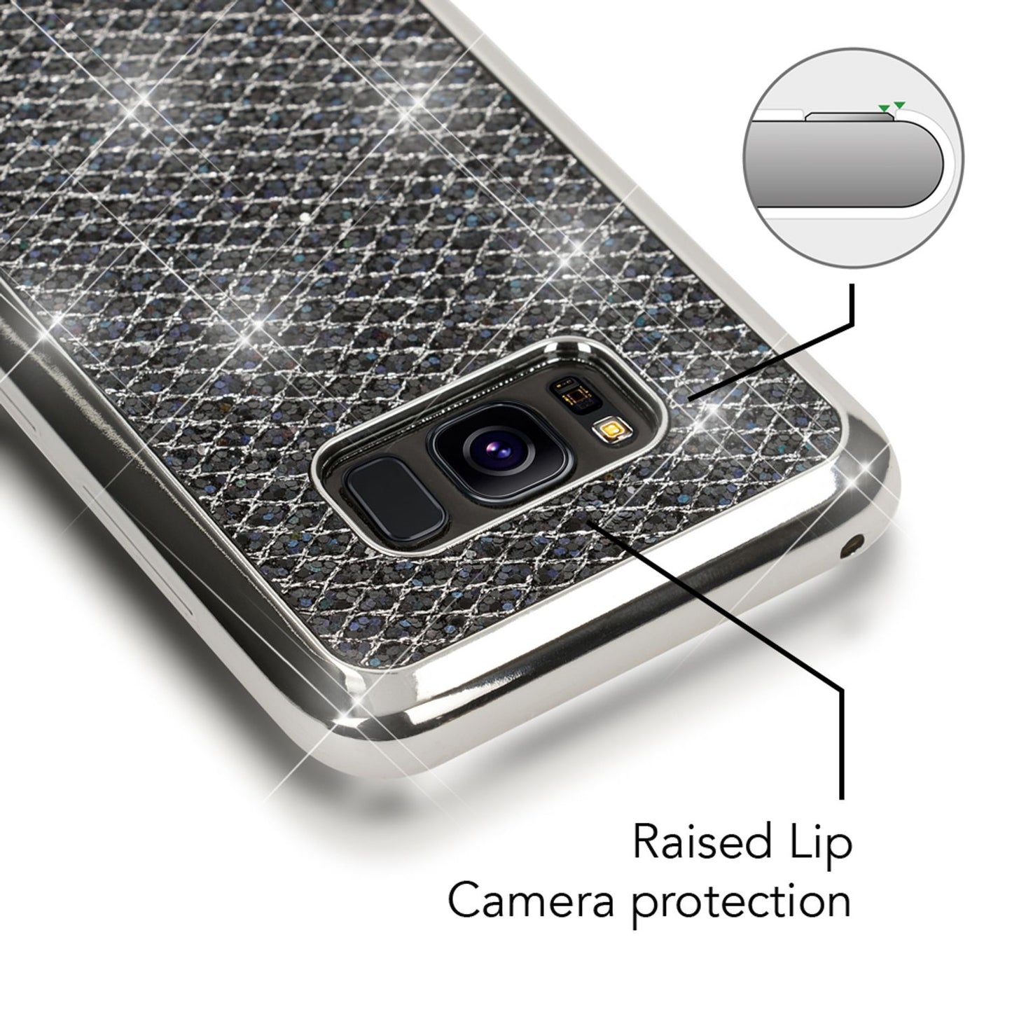 Samsung Galaxy S8 Plus Glitzer Handy Hülle von NALIA, Glitter Cover Bling Case