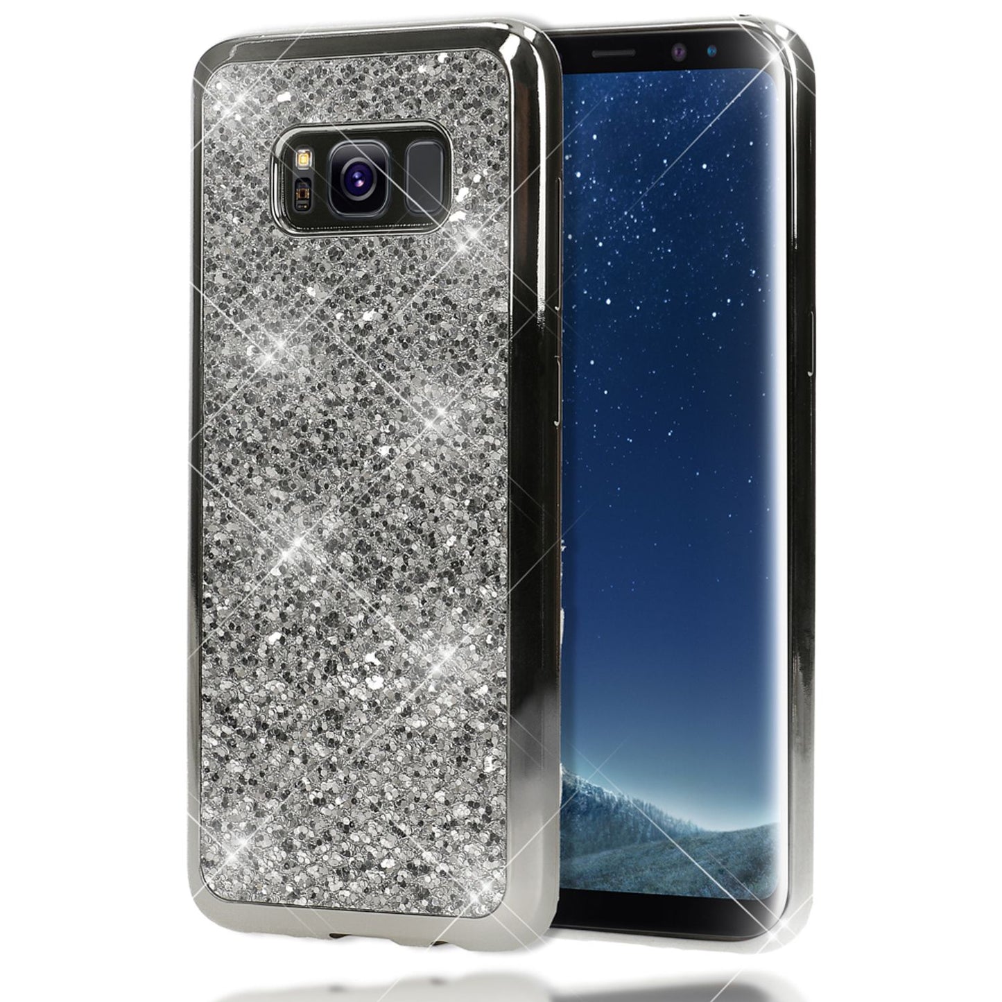 Samsung Galaxy S8 Plus Glitzer Handy Hülle von NALIA, Glitter Cover Bling Case