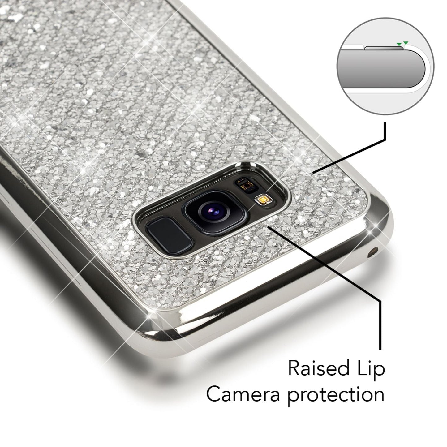 Samsung Galaxy S8 Plus Glitzer Handy Hülle von NALIA, Glitter Cover Bling Case