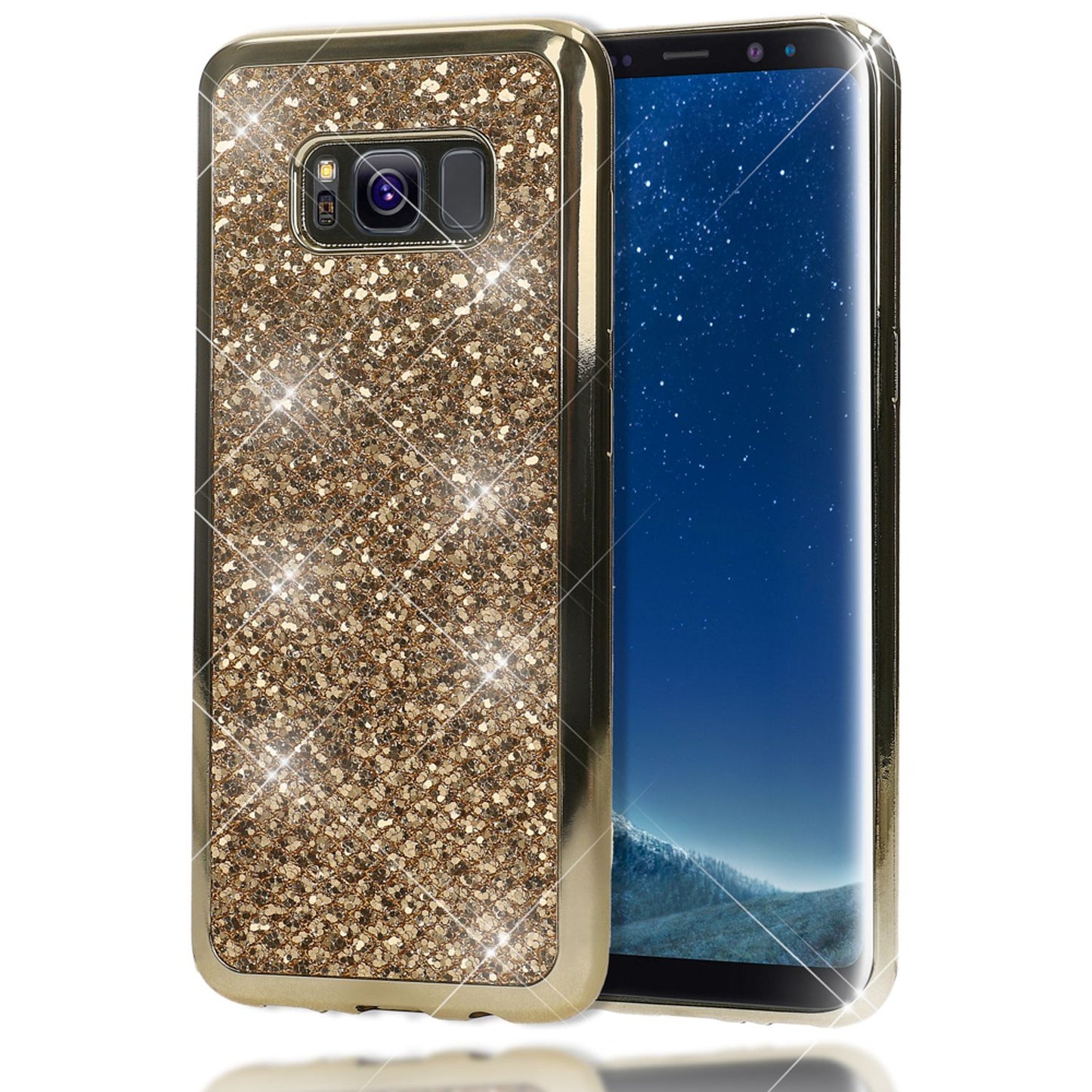 Samsung Galaxy S8 Plus Glitzer Handy Hülle von NALIA, Glitter Cover Bling Case