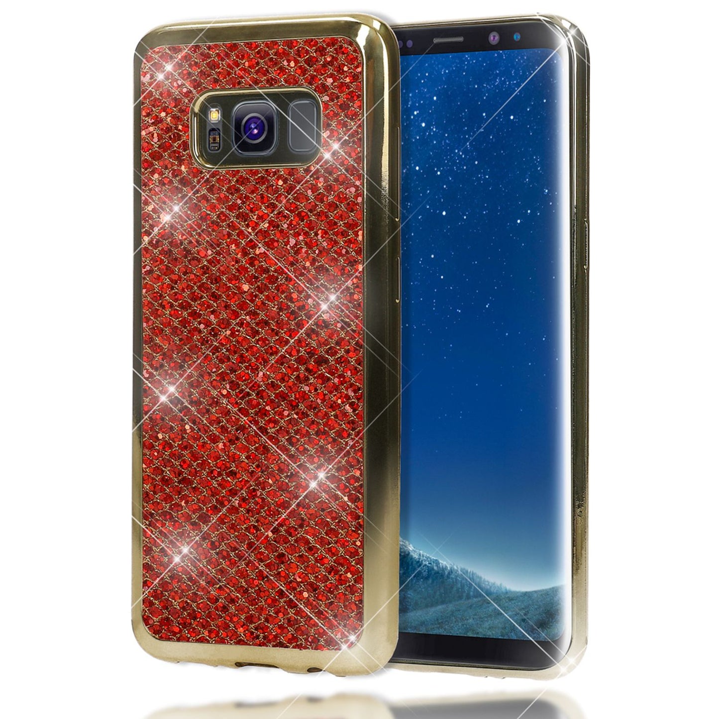 Samsung Galaxy S8 Plus Glitzer Handy Hülle von NALIA, Glitter Cover Bling Case