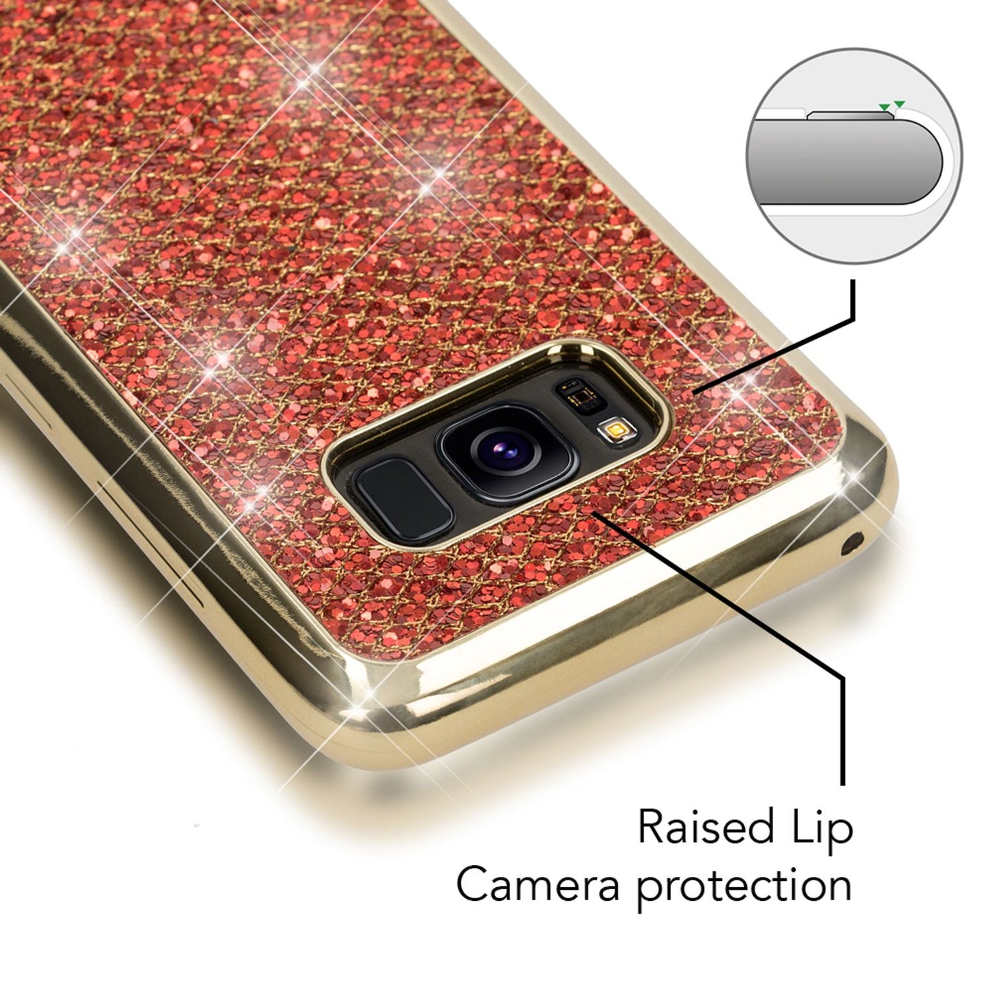 Samsung Galaxy S8 Plus Glitzer Handy Hülle von NALIA, Glitter Cover Bling Case