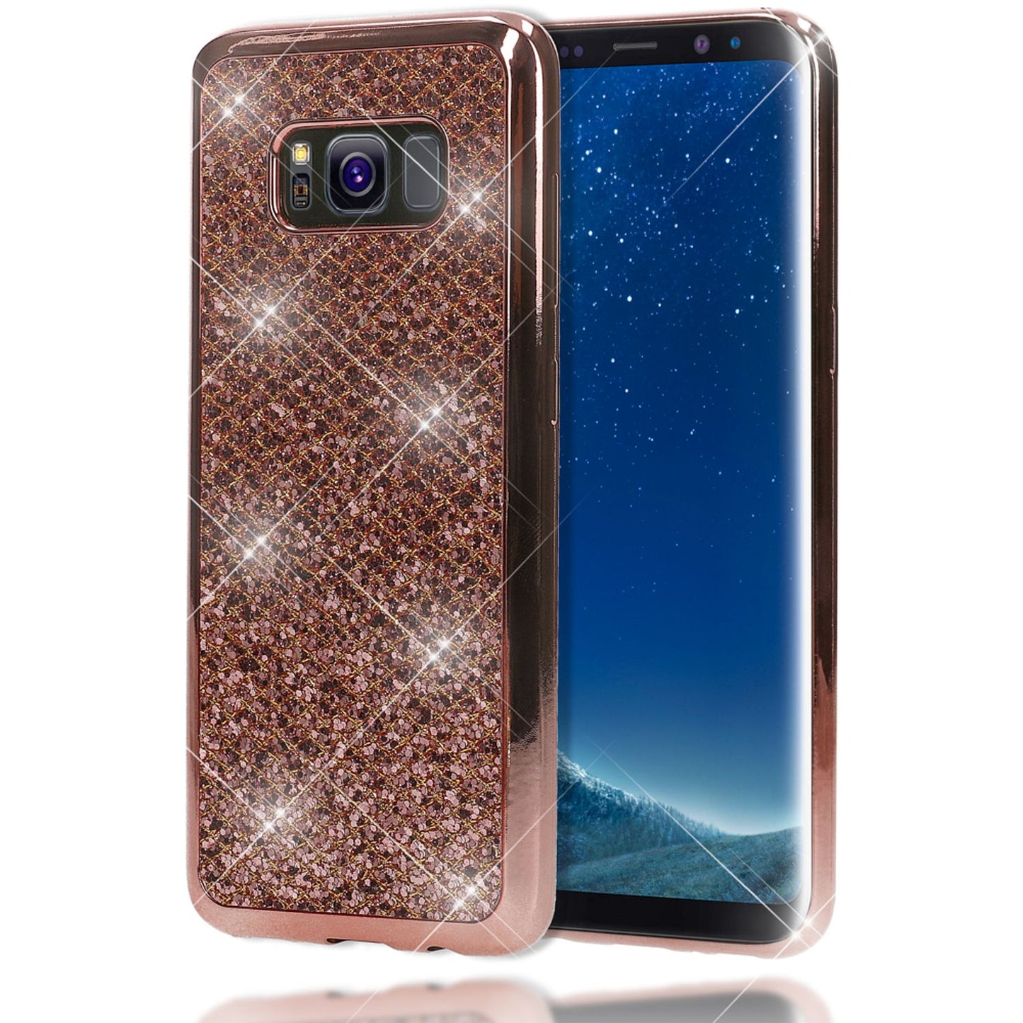 Samsung Galaxy S8 Plus Glitzer Handy Hülle von NALIA, Glitter Cover Bling Case