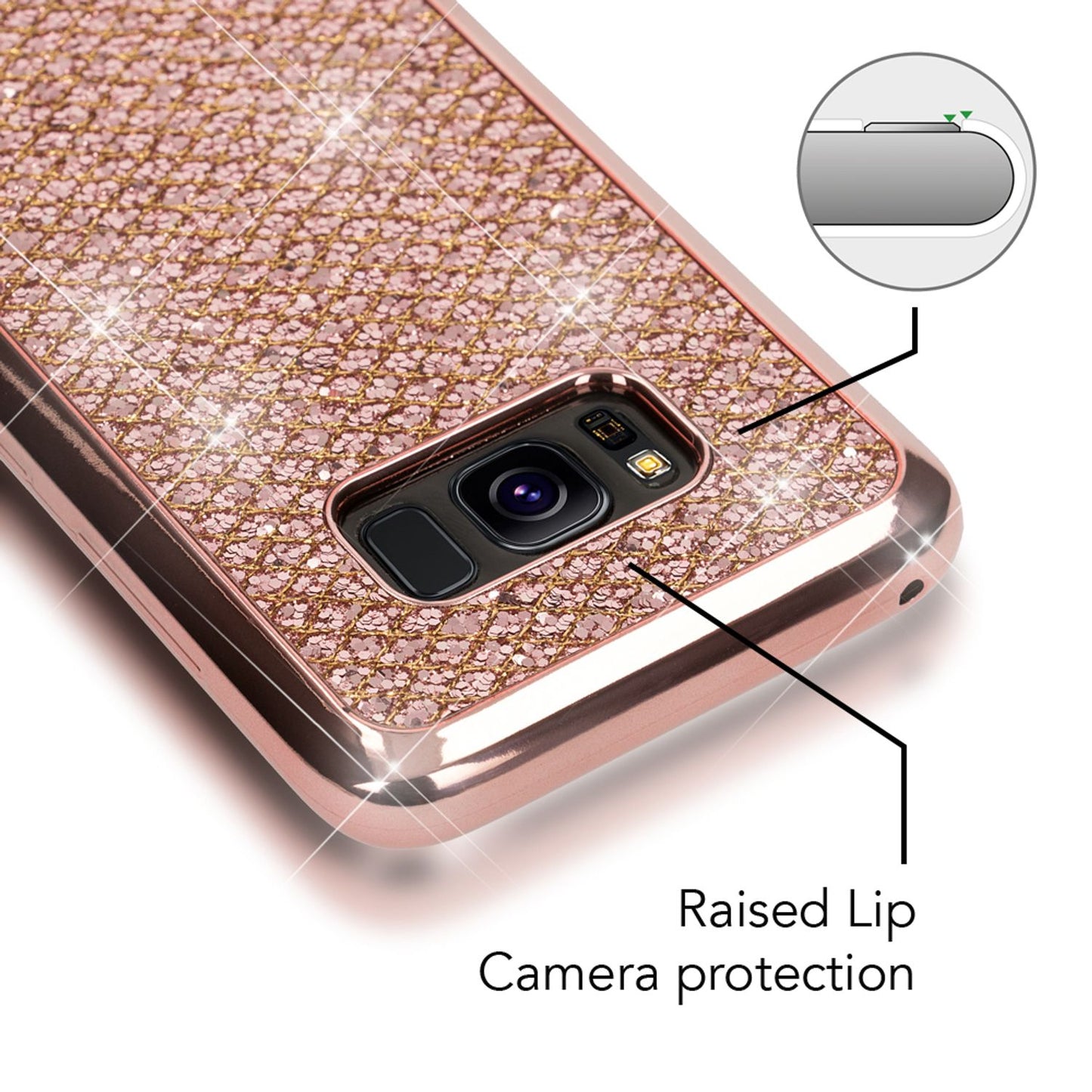 Samsung Galaxy S8 Plus Glitzer Handy Hülle von NALIA, Glitter Cover Bling Case