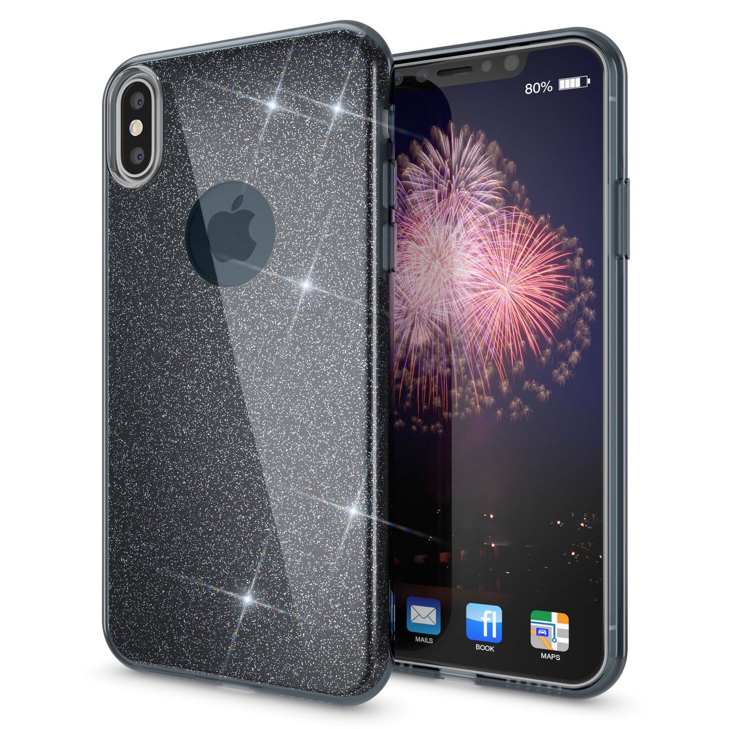 NALIA ShinePop Hülle IPhone XS Max - Glitzer Diamant-Effekt Ultra Slim Silikon Schutzhülle