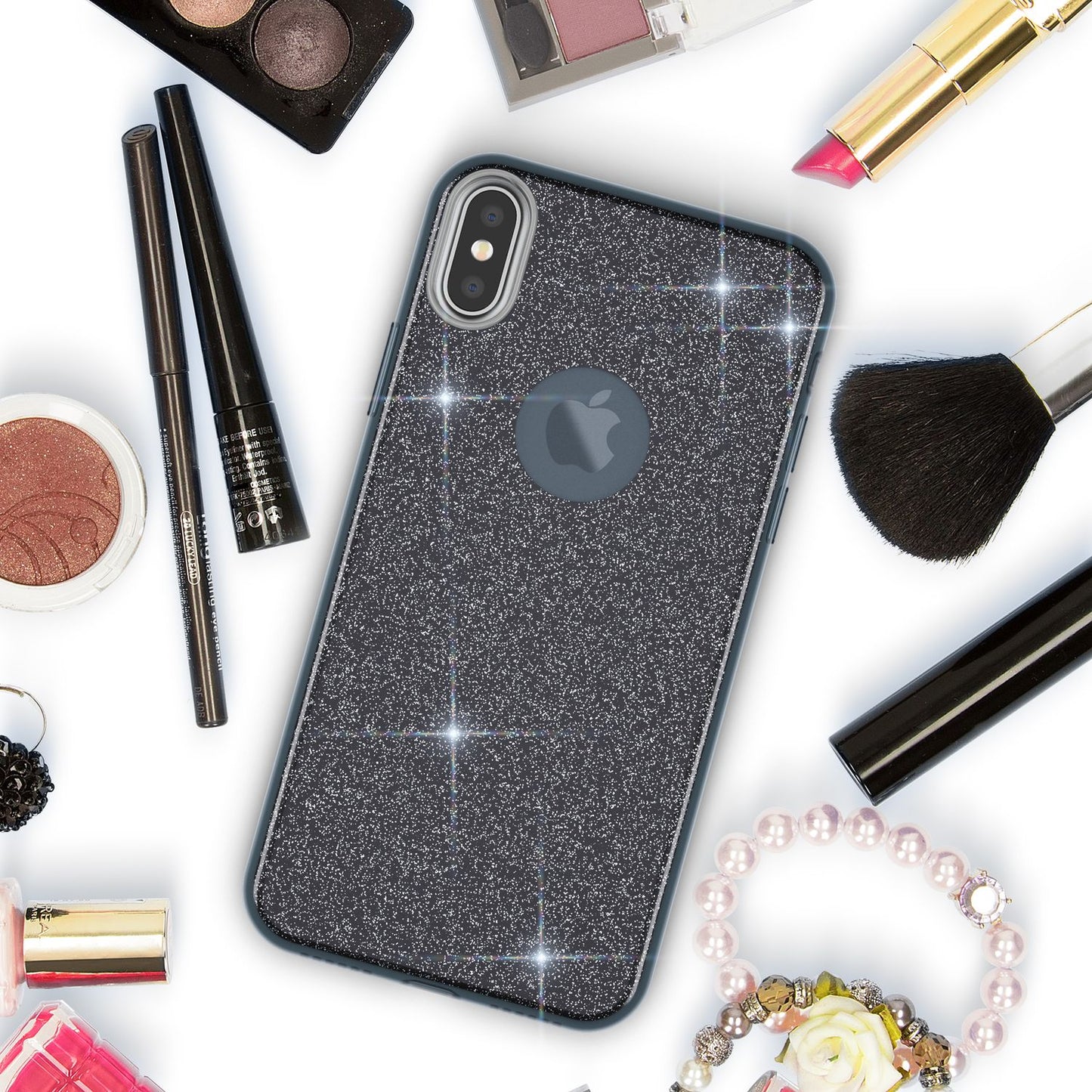 NALIA ShinePop Hülle IPhone XS Max - Glitzer Diamant-Effekt Ultra Slim Silikon Schutzhülle