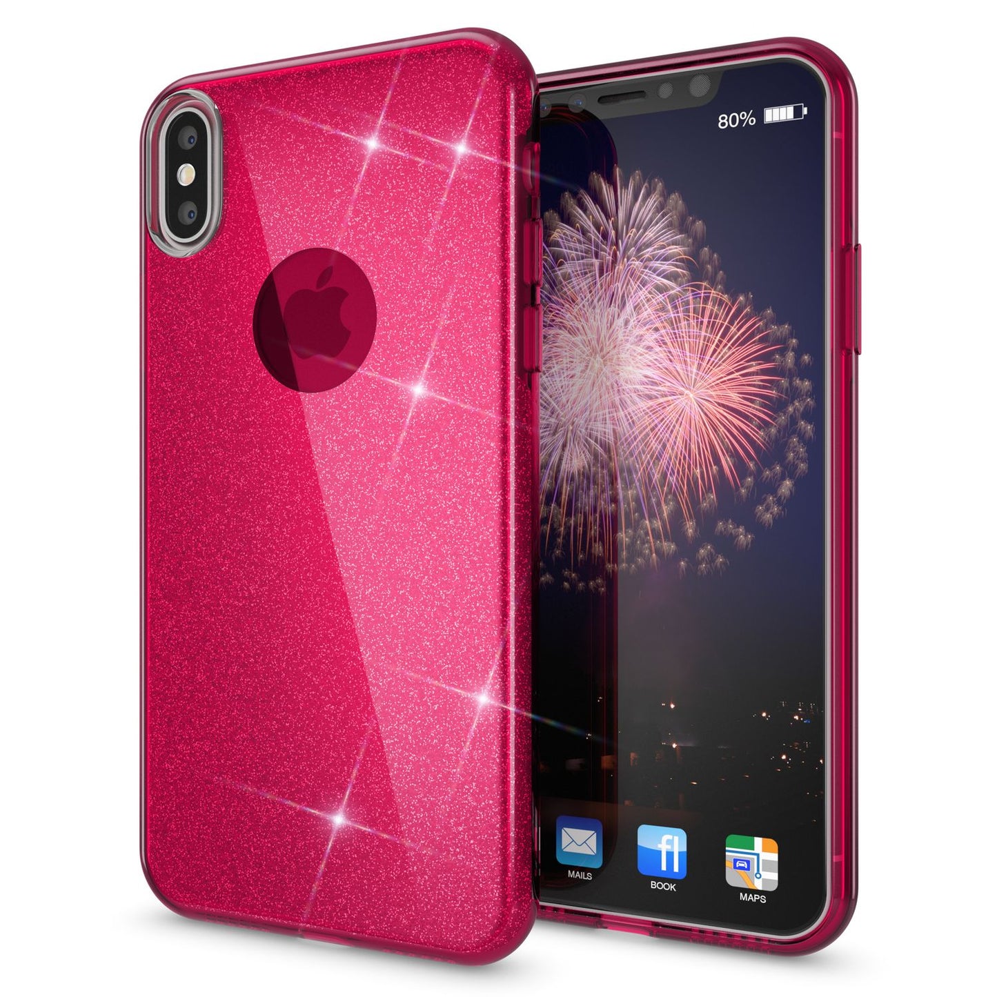 NALIA ShinePop Hülle IPhone XS Max - Glitzer Diamant-Effekt Ultra Slim Silikon Schutzhülle