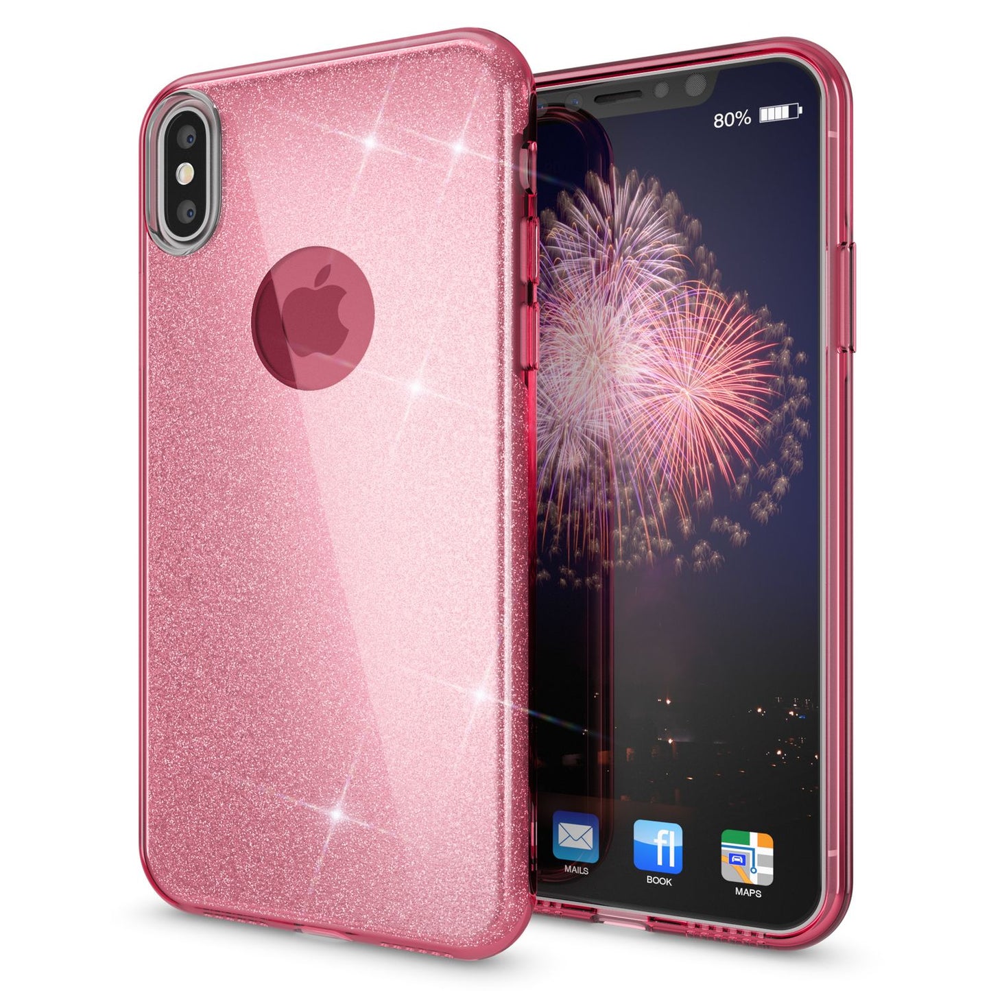 NALIA ShinePop Hülle IPhone XS Max - Glitzer Diamant-Effekt Ultra Slim Silikon Schutzhülle